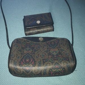 Vintage paisley Liz Claiborne w/matching wallet